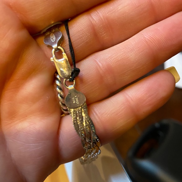 Platinum over Sterling Silver Twist Bangle - Picture 5 of 5